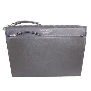 Kate Spade New York Cameron Zip Slim Crossbody Clutch  Black Saffiano‎ Leather
